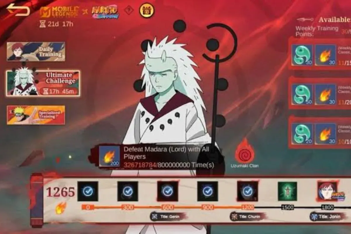 Kapan awal kemunculan Madara pada kolab MLBB x Naruto, cek jawaban kuis Akademi Ninja 2025. (Sumber: Istimewa)