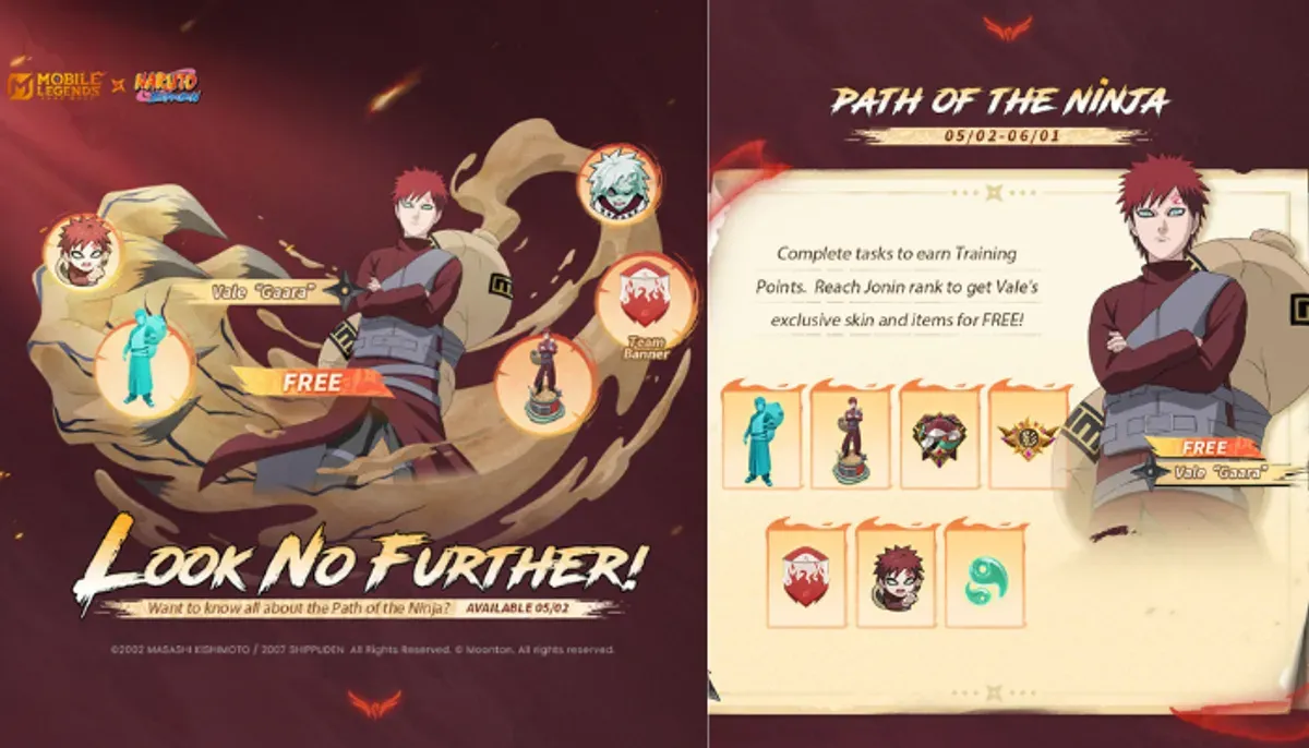 Gaara, Kazekage termuda Sunagakure, ini jawaban kuis Akademi Ninja MLBB x Naruto. (Sumber: MobileLegendsOL)