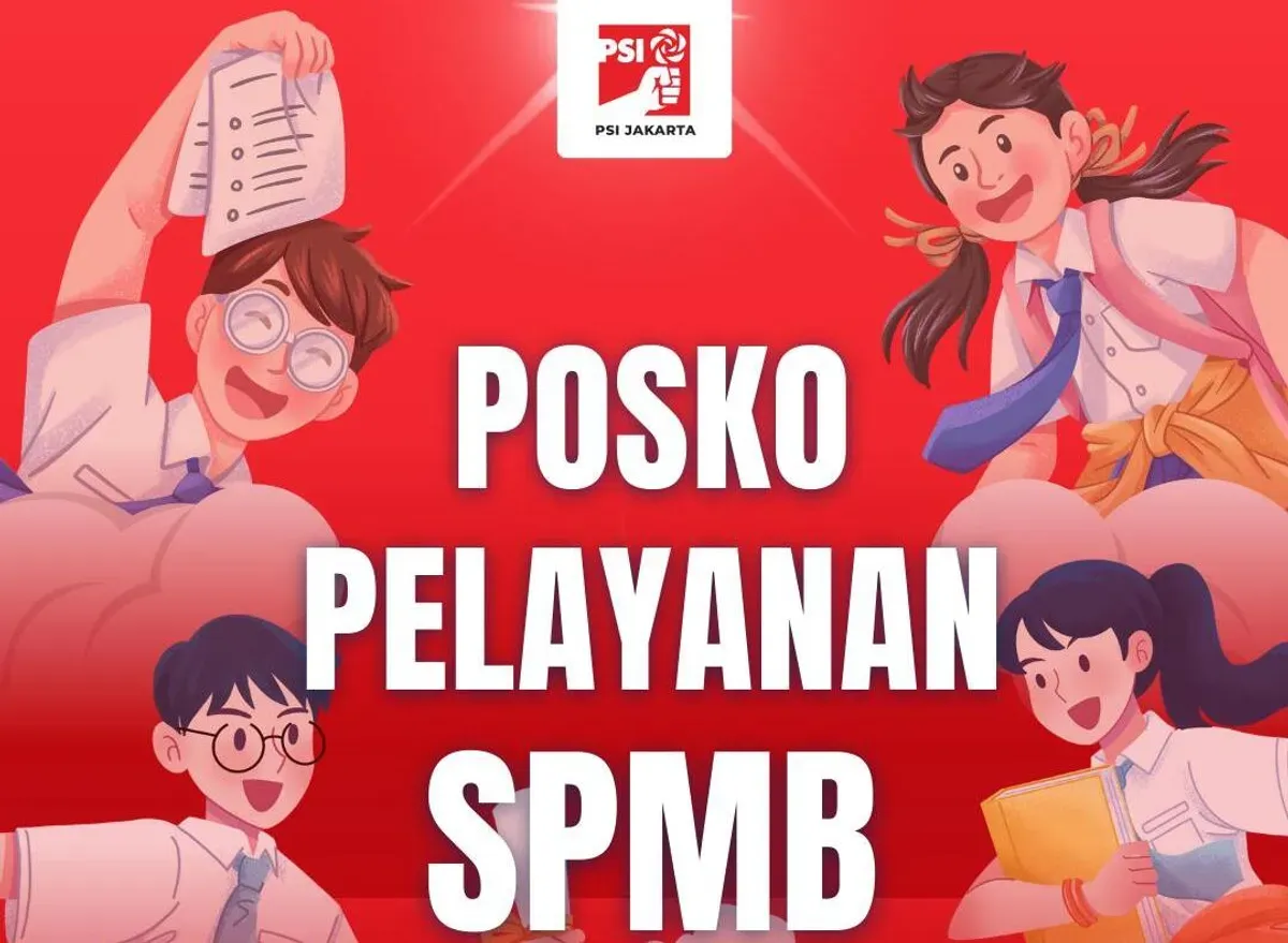 Baner Posko Pelayanan SPMB PSI Jakarta. (Sumber: Kominfotik PSI Jakarta)