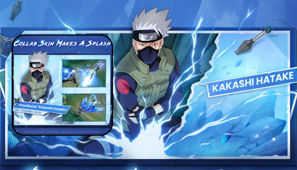 Skin Hayabusa Kakashi hadir di MLBB x Naruto 2025! Simak cara dapatkannya lewat event, perkiraan biaya, dan tips menang undian. (Sumber: MobileLegendsOL)