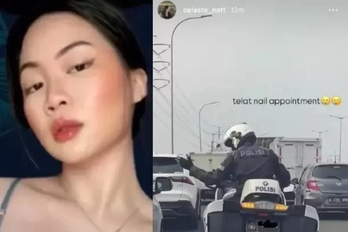 Potret Celeste Anastasia yang viral karena pakai patwal untuk kejar jadwal nail art. (Sumber: Istimewa)
