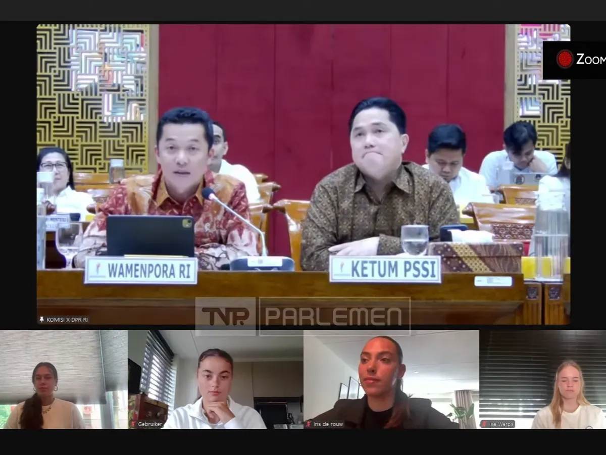 DPR RI memberikan dukungan penuh terhadap pengajuan naturalisasi empat pemain Timnas Putri Indonesia. (Sumber: TV Parlemen)