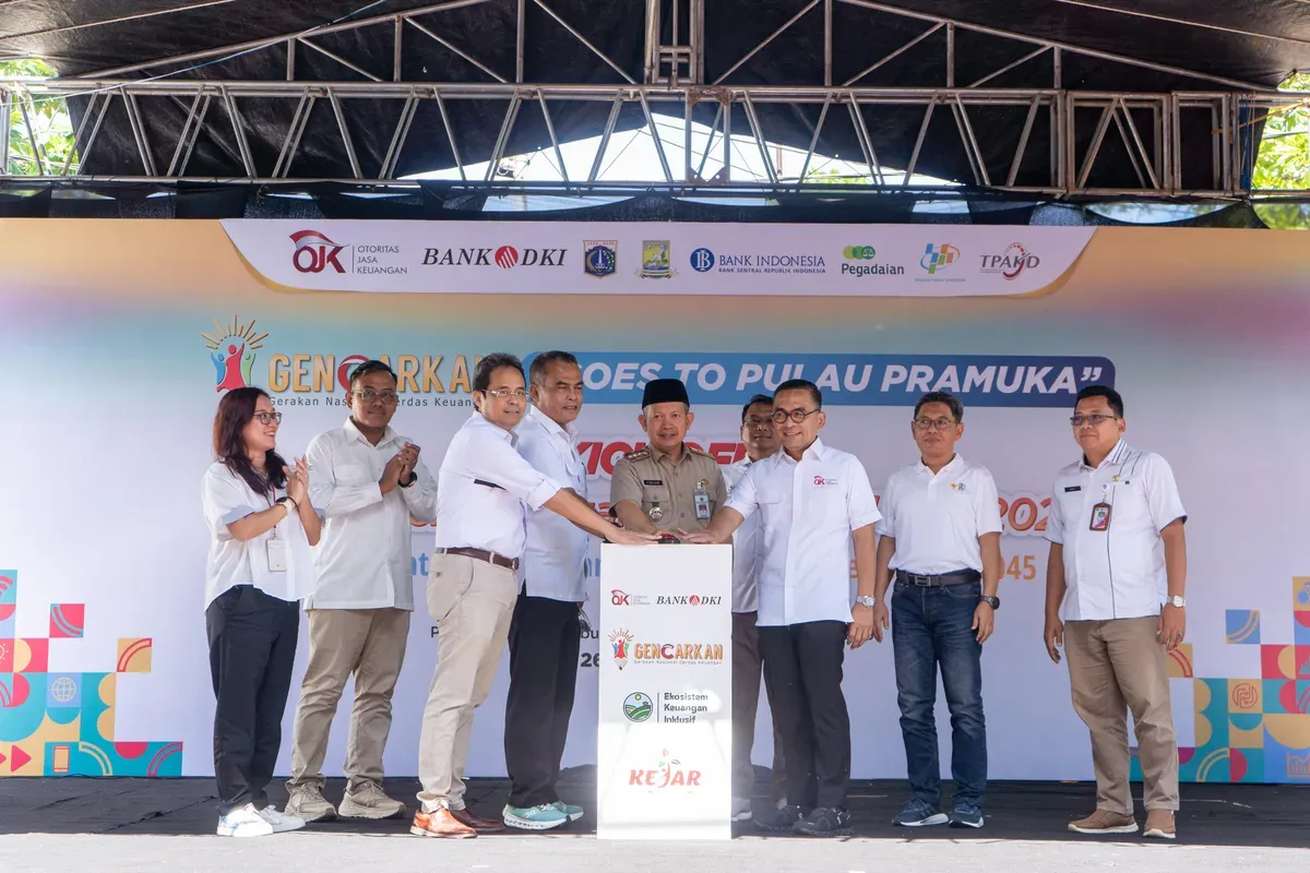 Peluncuran program “Gencarkan Goes To Pulau Pramuka” di Kepulauan Seribu Utara, sebagai bagian dari upaya mendorong literasi keuangan dan penerapan transaksi non tunai di wilayah kepulauan. (Sumber: Dokumentasi Istimewa)