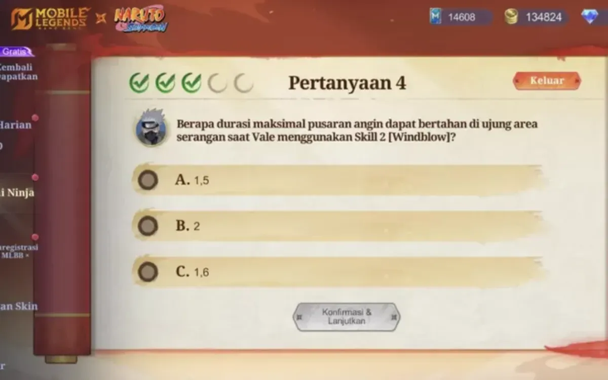 Fakta Mengejutkan! Ini Durasi Maksimal Pusaran Angin Vale Saat Skill 2 Aktif di MLBB Naruto Quiz (Sumber: Dok/MLBB X Naruto)