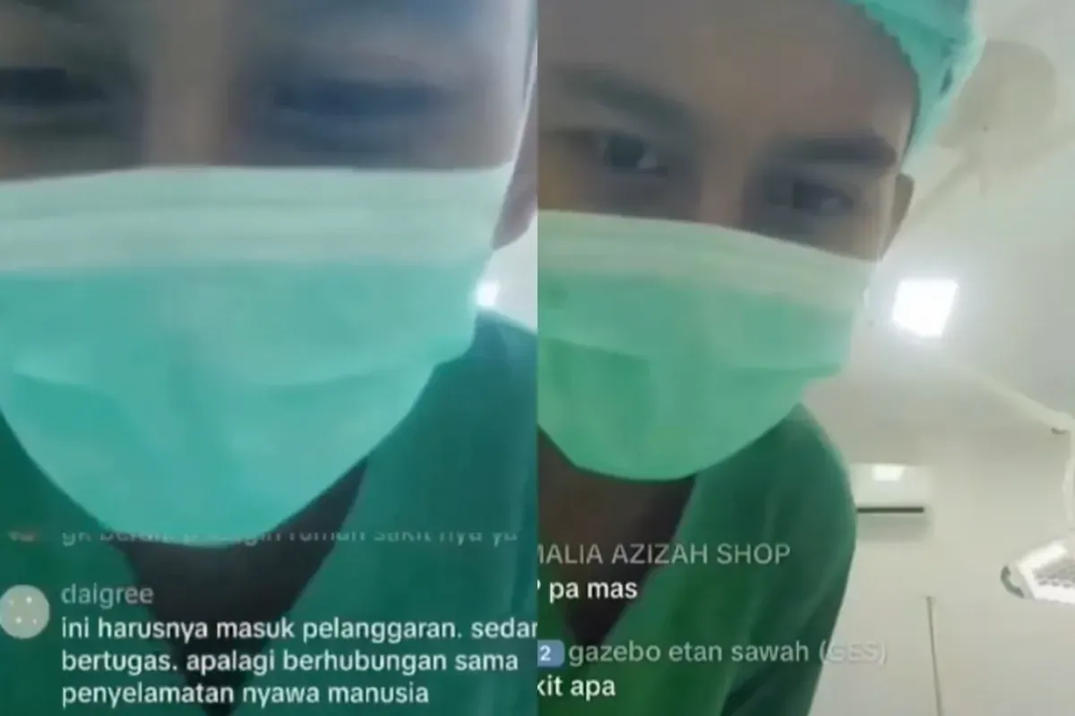 Tangkapan layar nakes live TikTok saat langsungkan operasi sesar. (Sumber: Instagram/@fakta.indo)