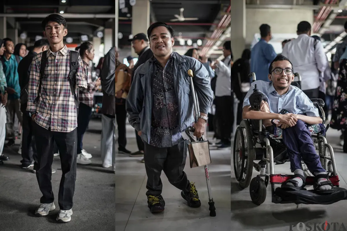 Para penyandang disabilitas mencari peluang kerja di bursa kerja inklusif Taman Ismail Marzuki, Jakarta, Senin, 3 November 2025. (Sumber: Poskota/Bilal Nugraha Ginanjar)