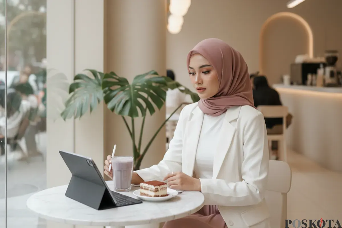 Hasil edit foto estetik gaya WFC pakai prompt Gemini AI. (Sumber: Gemini AI)