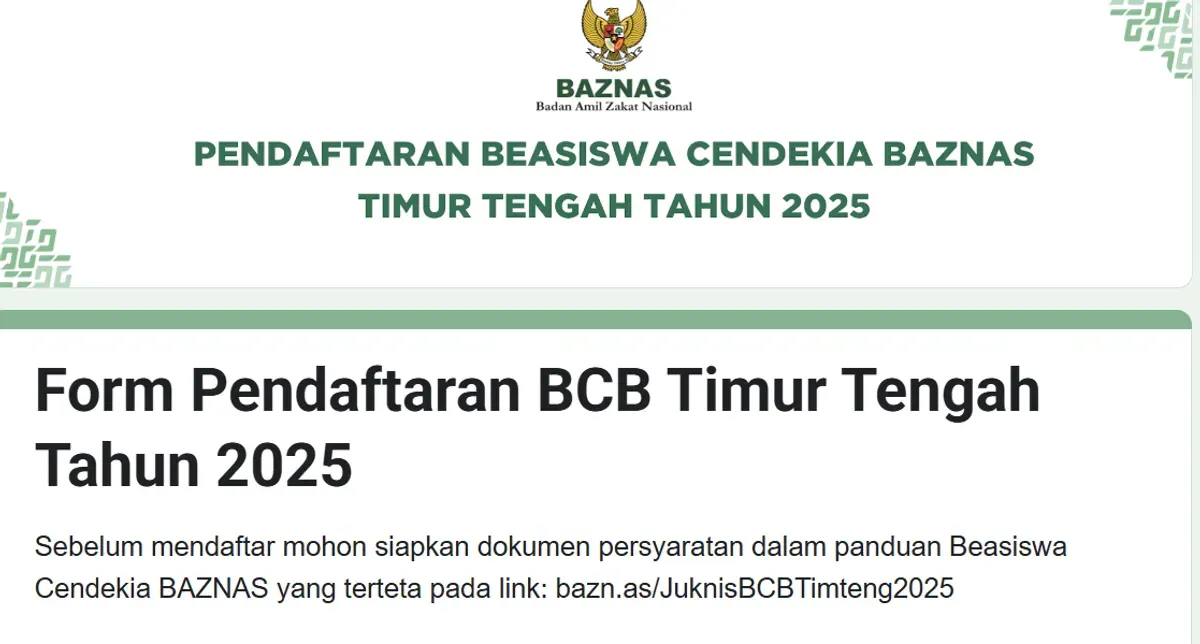 Panduan Lengkap Mengisi Surat Rekomendasi Tokoh Masyarakat Beasiswa BAZNAS 2025 Timur Tengah + Link Download Format (Sumber: Dok/Google Form)
