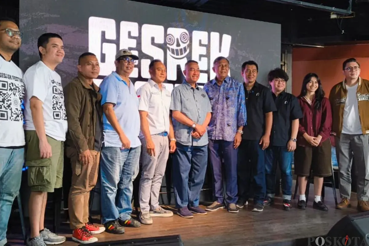 GSrek Indonesia menggelar presscon The Grand Tour 2 dan Gesrek Festival 2025. (Sumber: Poskota/Erwan Hartawan)