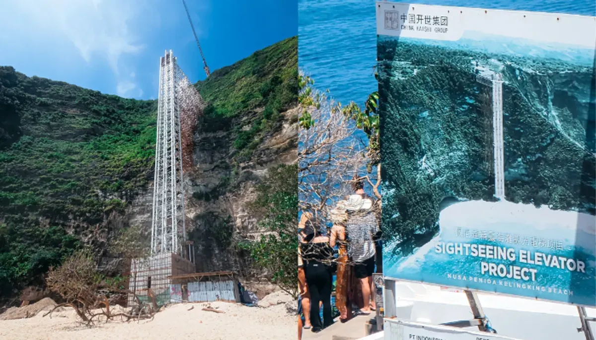 Proyek lift kaca tebing Kelingking dihentikan paksa. Ketahui 3 pelanggaran utama yang diungkap DPRD Bali dan nasib investasi Rp200 miliar dari investor China. (Sumber: X/@kevinpramudya_)