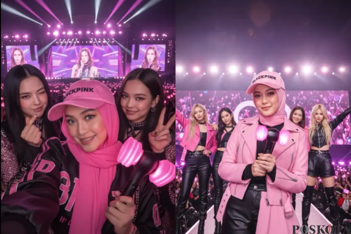 Edit Foto di Konser Blackpink dengan Hasil Realistis Pakai Gemini AI (Sumber: TikTok/putrihandrih)