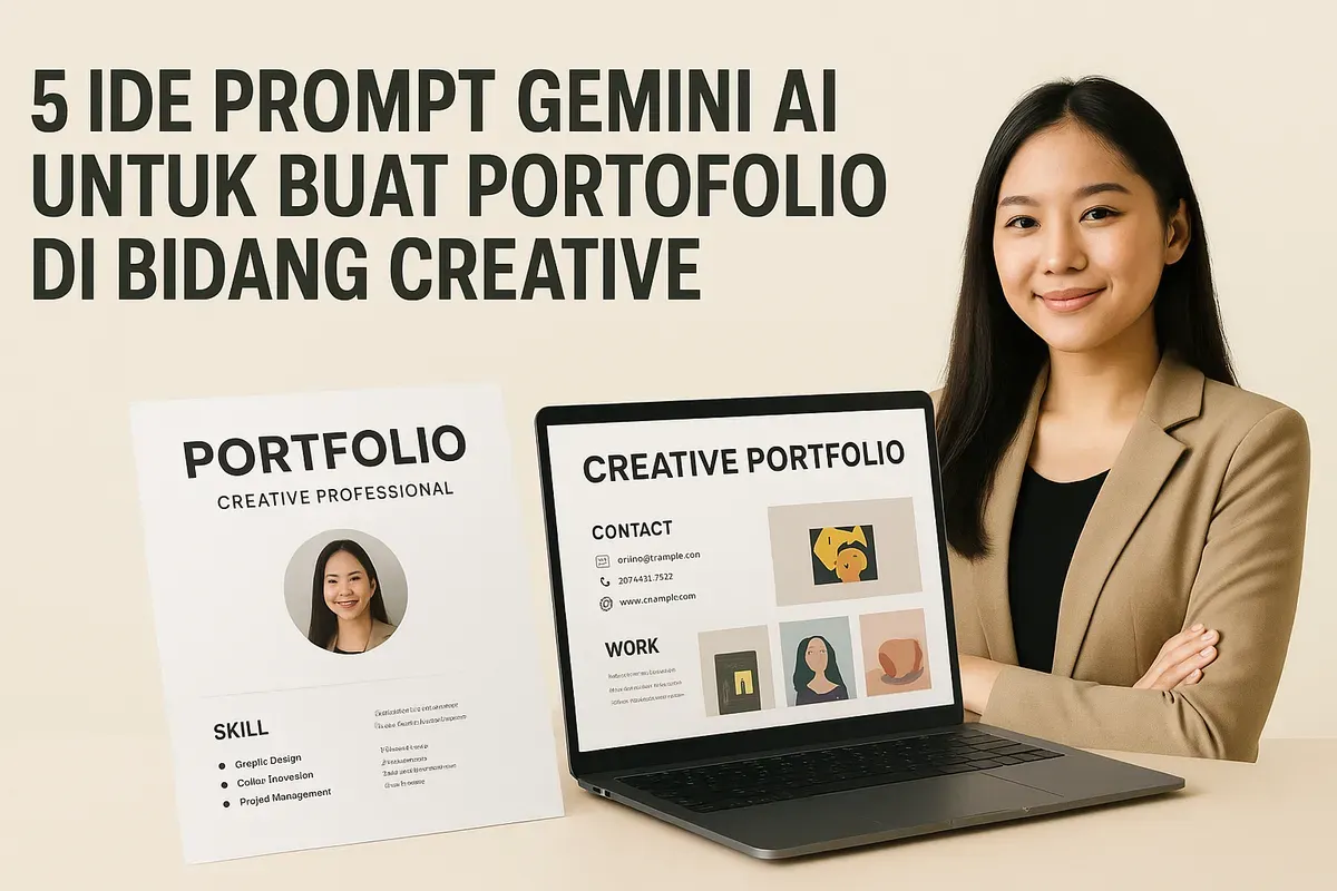 Contoh prompt untuk bikin portofolio creative di Gemini AI (Sumber: AI)