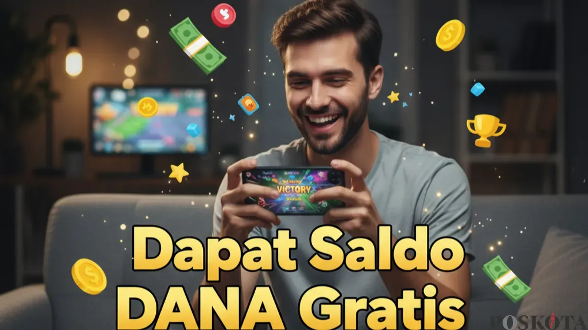 Ilustrasi - Seseorang dapat saldo DANA gratis dari main game penghasil uang. (Sumber: Gemini AI)