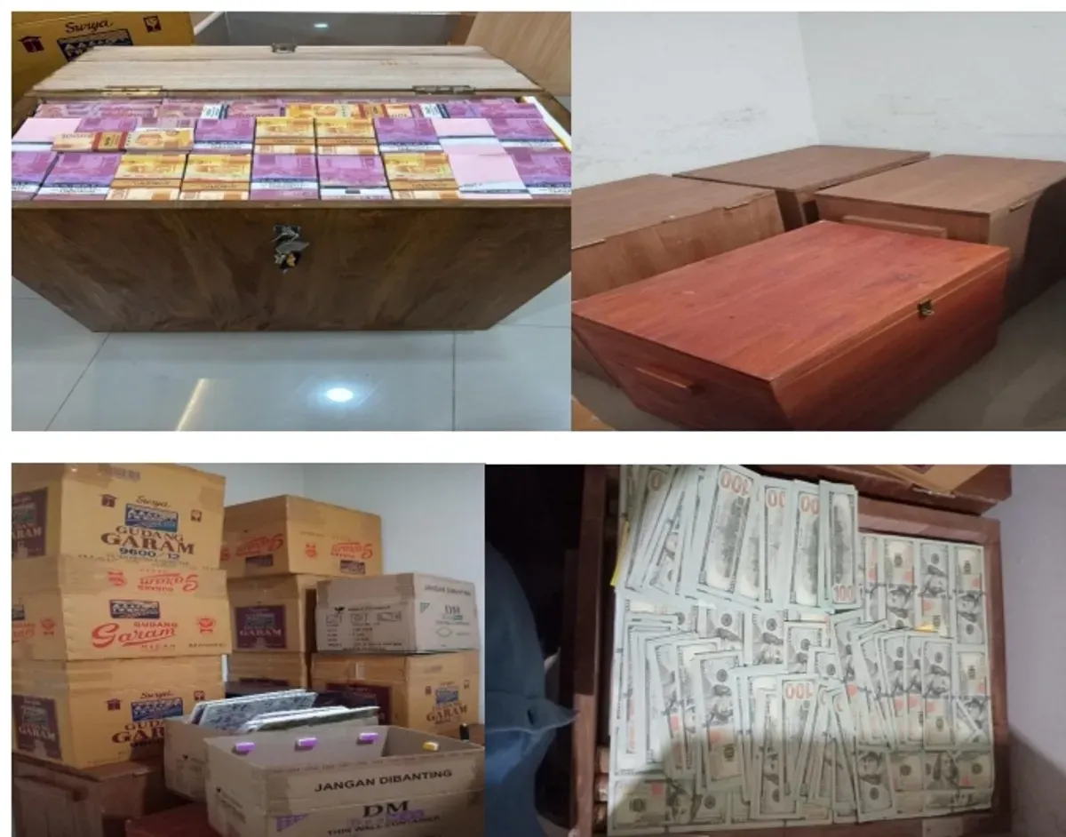 Barang bukti yang diamankan kasus peredaran uang palsu modus penggandaan uang. (Sumber: Polda Banten)