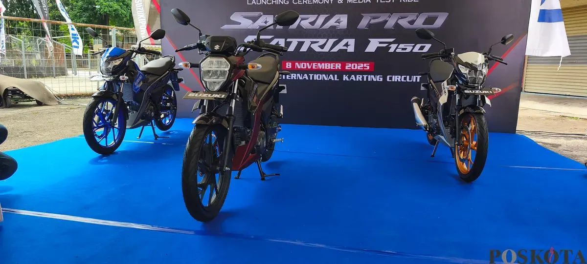 Suzuki Satria Pro dan Satria F150. (Sumber: Poskota/Erwan Hartawan)