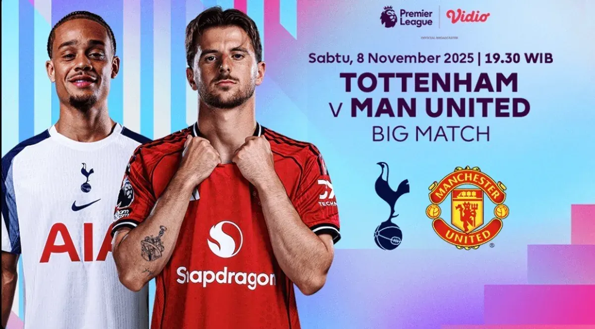 Tottenham Hotspurs vs Manchester United di pekan ke-11 Liga Inggris 2025/2026 (Sumber: Vidio.com)