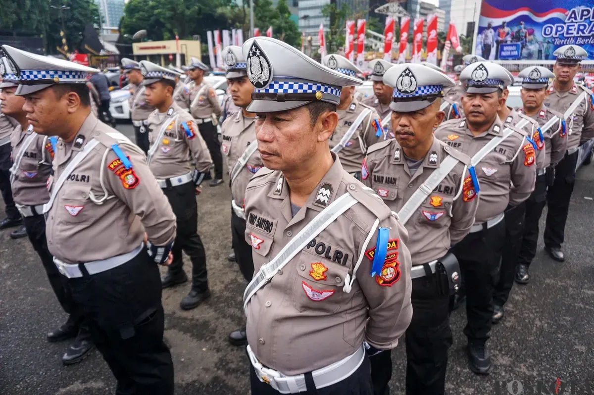 Ilustrasi, sejumlah personel Satlantas Polda Metro Jaya mengikuti apel di Polda Metro Jaya, beberapa waktu lalu. (Sumber: POSKOTA | Foto: Bilal Nugraha Ginanjar)