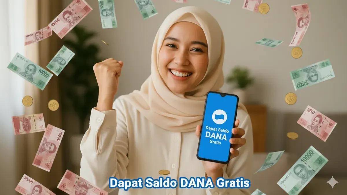 Ilustrasi- Dapat hadiah saldo DANA gratis dari aplikasi game penghasil uang. (Sumber: Gemini AI)