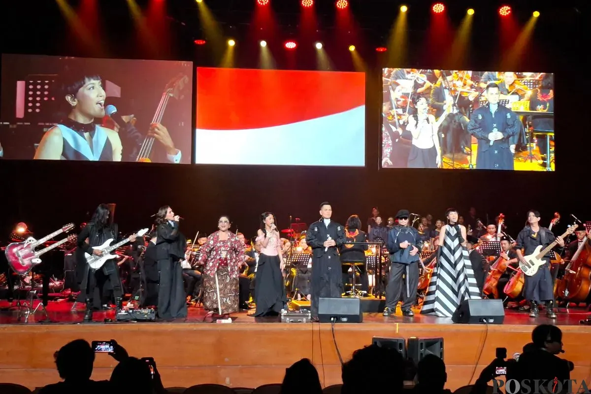 Pertunjukan orkestra Perayaan Kebangsaan bertajuk Satoe Indonesia di Taman Ismail Marzuki, Cikini, Jakarta Pusat, Sabtu, 8 November 2025. (Sumber: Poskota/Angga Pahlevi)