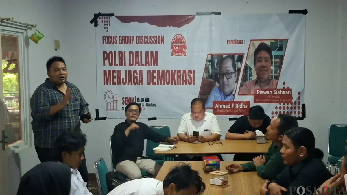 Suasana acara Forum Group Discussion bertajuk 'Polri dalam Menjaga Demokrasi' pada Senin, 10 November 2025. (Sumber: POSKOTA | Foto: Pandi Ramedhan)