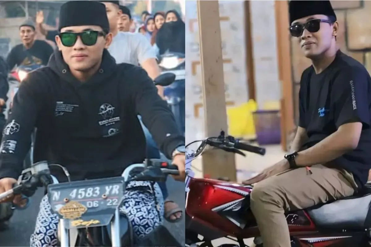Gus Elham Yahya mengendarai sepeda motor RX King. (Sumber: kolase Instagram)