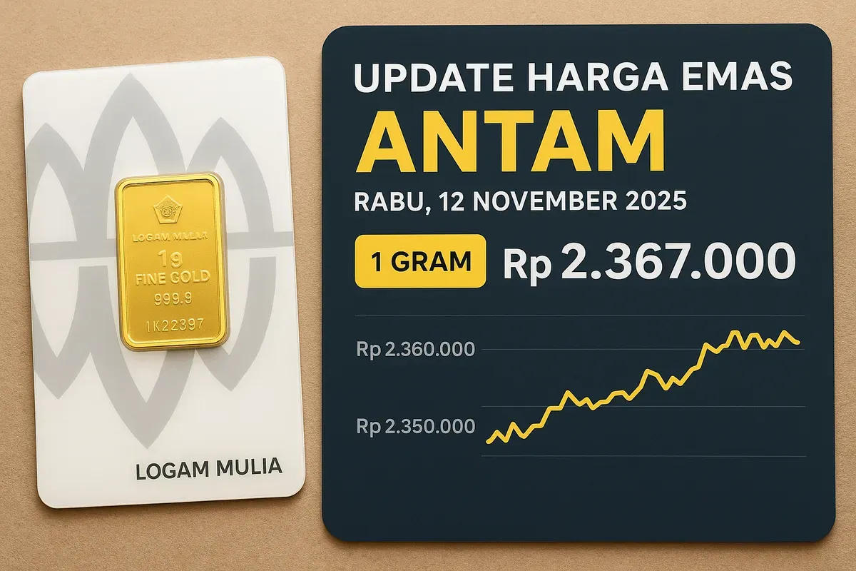 Harga terbaru emas Antam hari ini 12 November 2025 (Sumber: AI)