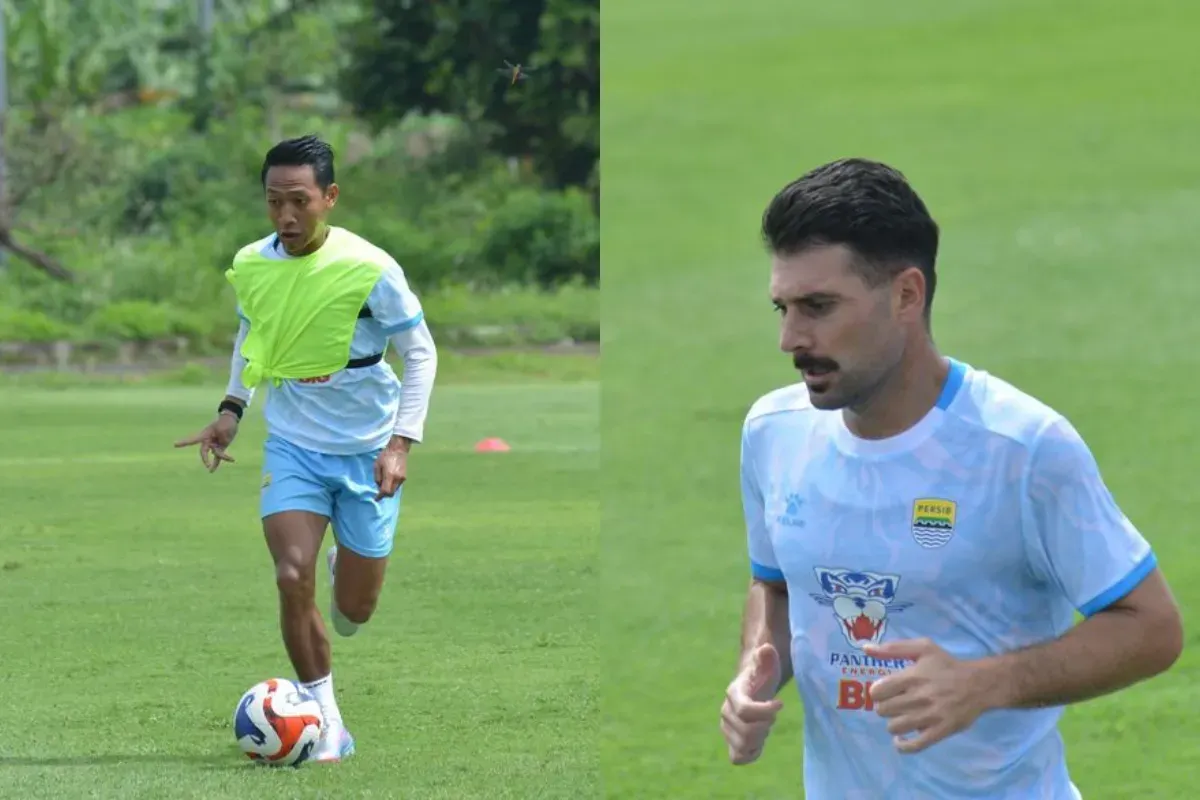 Potret pemain Persib Bandung, Beckham Putra Nugraha (kiri) dan Frans Putros (kanan). (Sumber: Persib)