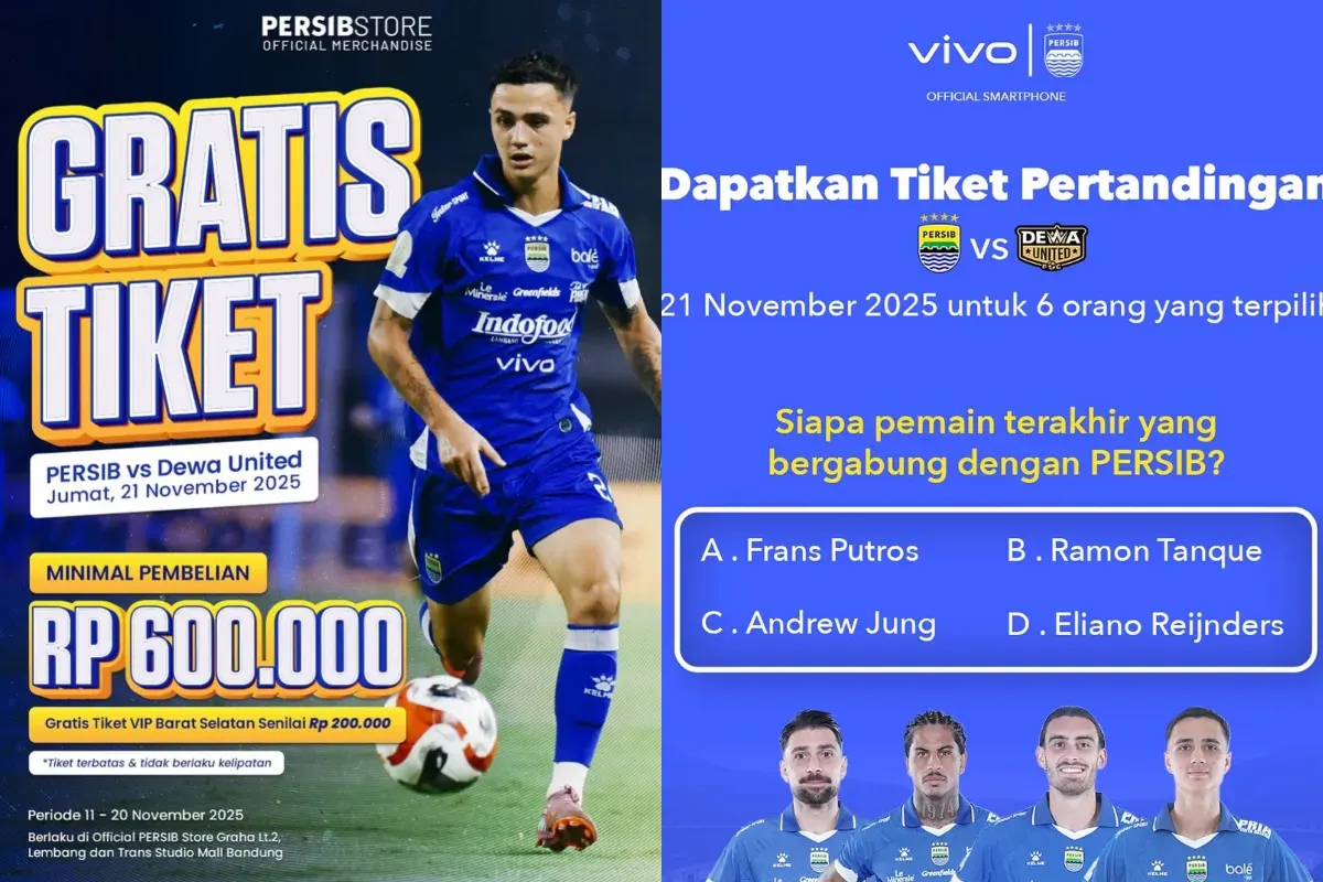 Ilustrasi mendapatkan tiket pertandingan Persib Bandung secara gratis. (Sumber: Persib)