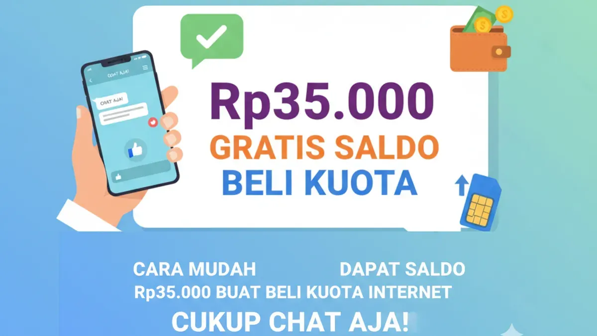 Ilustrasi cara klaim saldo Rp35.000 gratis guna membeli paket kuota internet. (Sumber: Dok/Gemini AI)