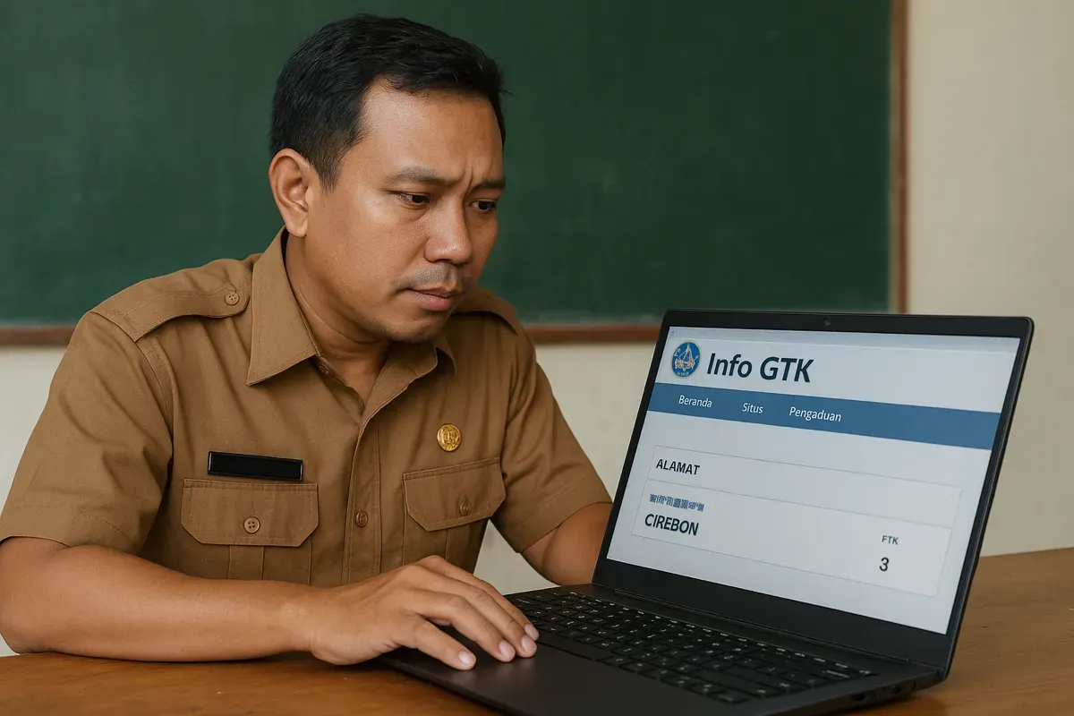 Ilustrasi melakukan pengecekan status TPG di Info GTK. (Sumber: Poskota/ChatGPT)