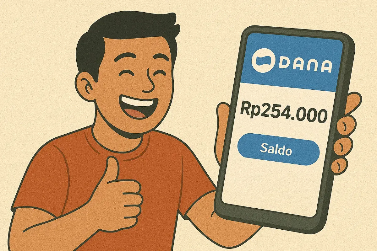 Ilustrasi klaim saldo DANA gratis. (Sumber: Poskota/ChatGPT)