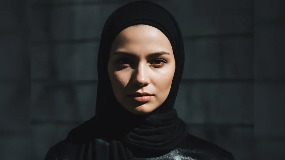 Contoh foto Potret wanita hijab realistis dengan close up Y2-K (Sumber: Dok/Gemini AI)