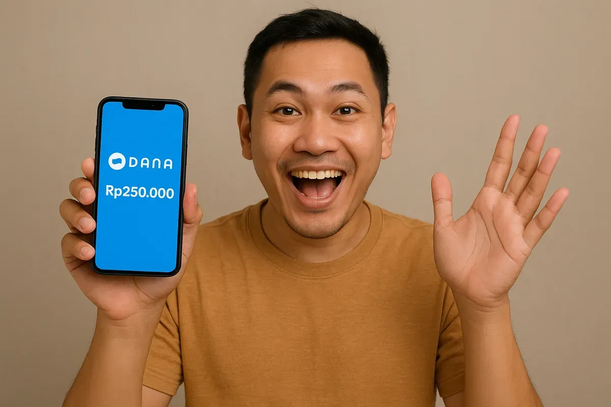 Ilustrasi dapat saldo DANA gratis. (Sumber: Poskota/ChatGPT)