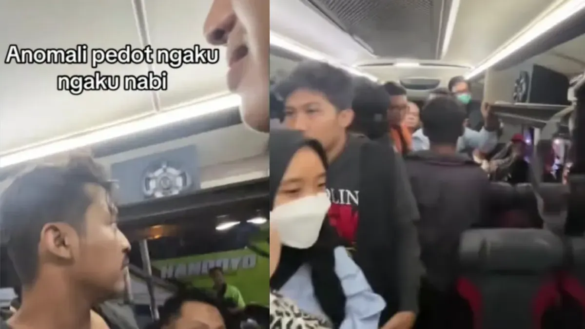 Insiden pria mengaku nabi di bus (Sumber: Tiktok/@mekarsarifarmm)