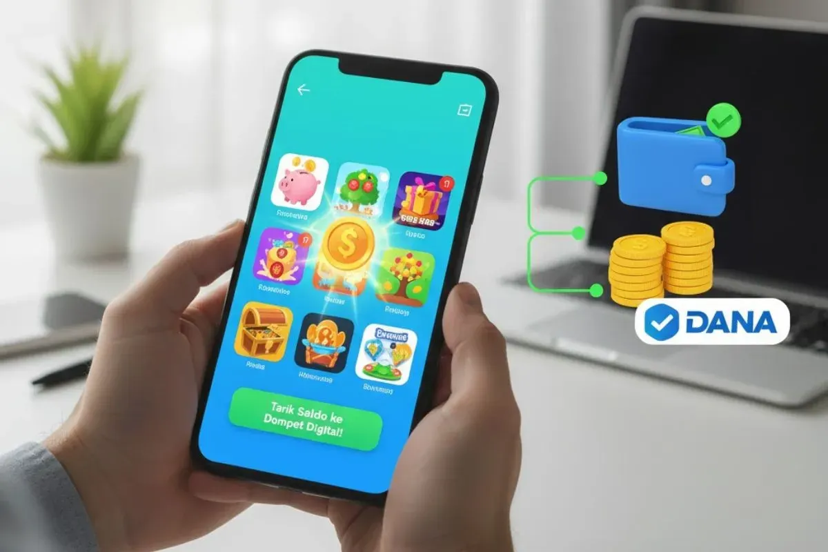 Ilustrasi game penghasil uang gratis. (Sumber: Gemini AI)