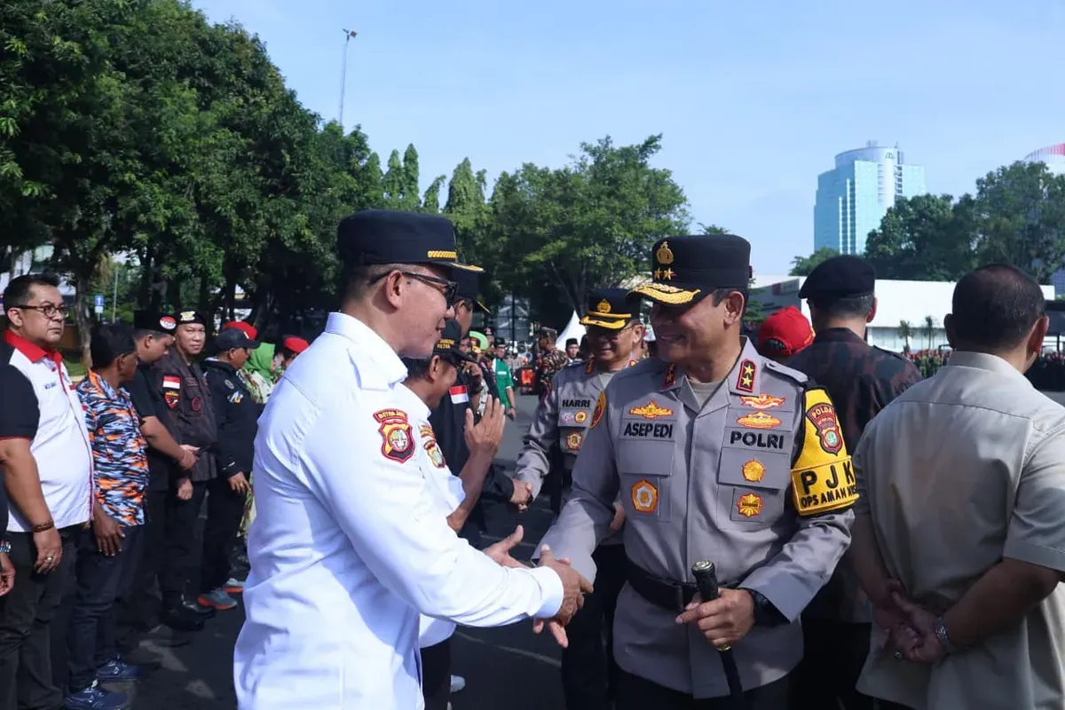 Jelang Nataru, Polda Metro Jaya menggelar Apel Siaga Potmas di Lapangan Presisi Ditlantas Polda Metro Jaya, Rabu, 19 November 2025. (Sumber: Dok Polda Metro Jaya)