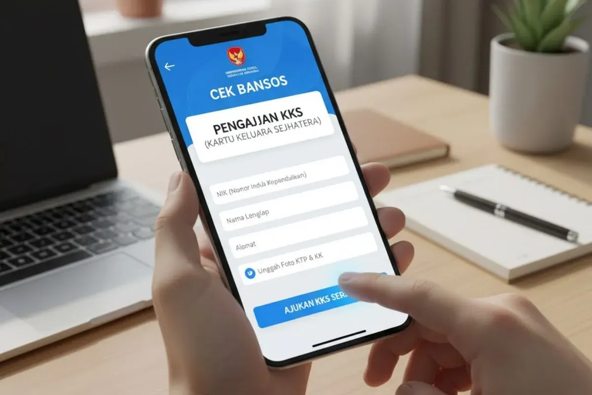 Cara pengajuan KKS penerima bansos lewat HP. (Sumber: Gemini AI)