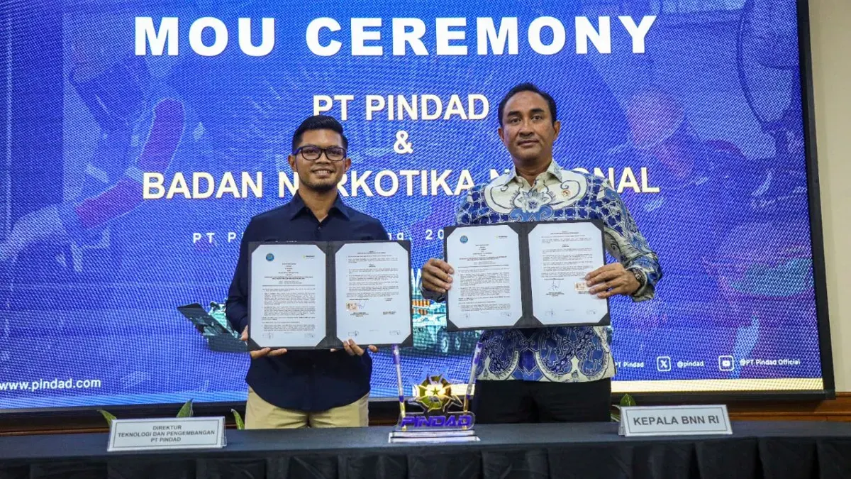 Penandatanganan kerja sama BNN dan PT Pindad di kantor PT Pindad, Bandung, Jawa Barat, Kamis, 20 November 2025. (Sumber: Dok. Istimewa)
