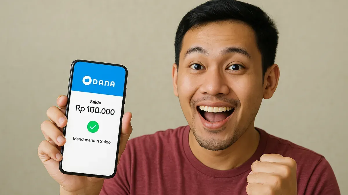 Ilustrasi mendapat saldo DANA gratis. (Sumber: ChatGPT)