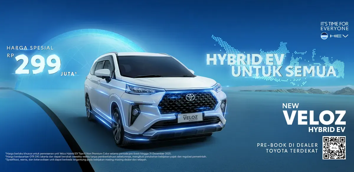 Harga Toyota Veloz Hybrid 2025 yang resmi diluncurkan di GJAW 2025 (Sumber: Toyota Astra)