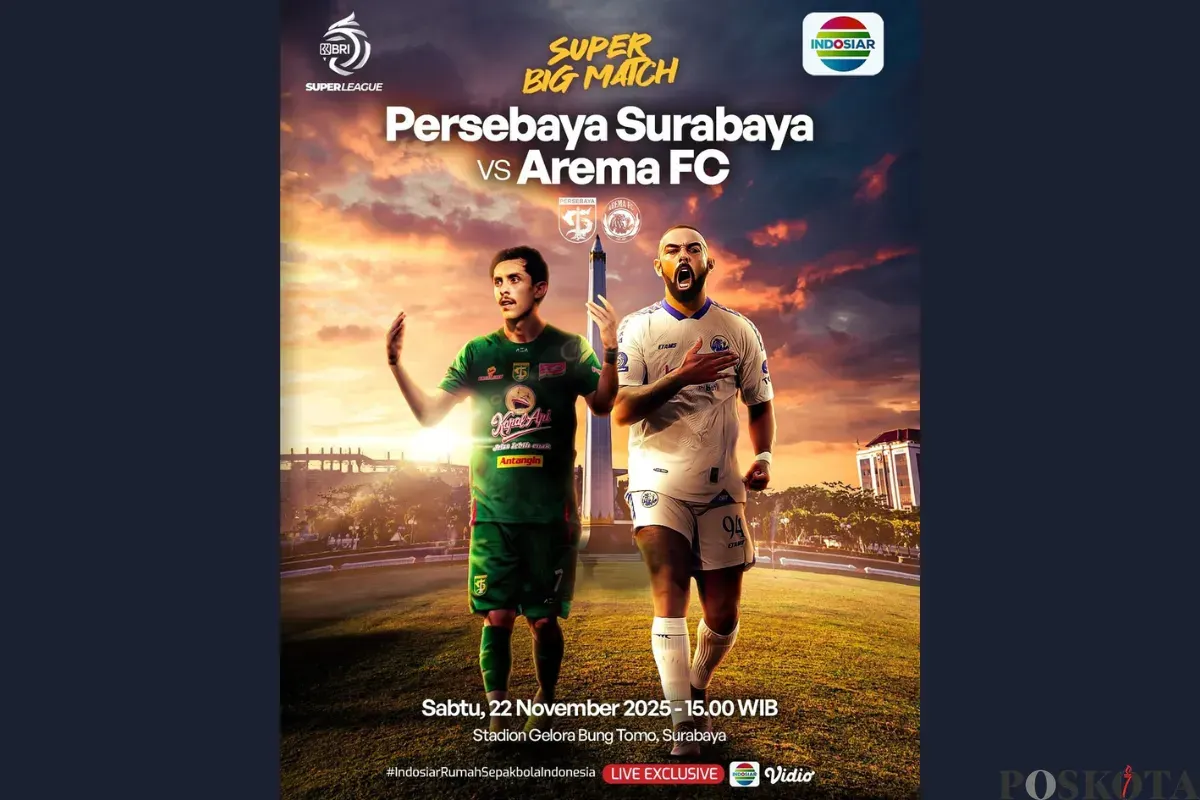 LINK LIVE STREAMING Big Match Persebaya vs Arema FC BRI Super League Hari Ini 22 November Pukul 15.30 WIB (Sumber: Instagram/sports.indosiar/Edited Muhammad Ibrahim)