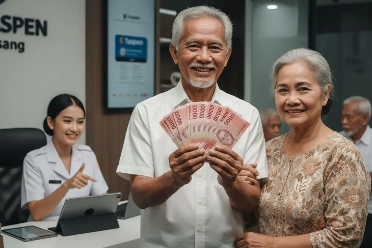 Ilustrasi pencairan gaji pensiunan PNS 2025. (Sumber: Gemini AI)