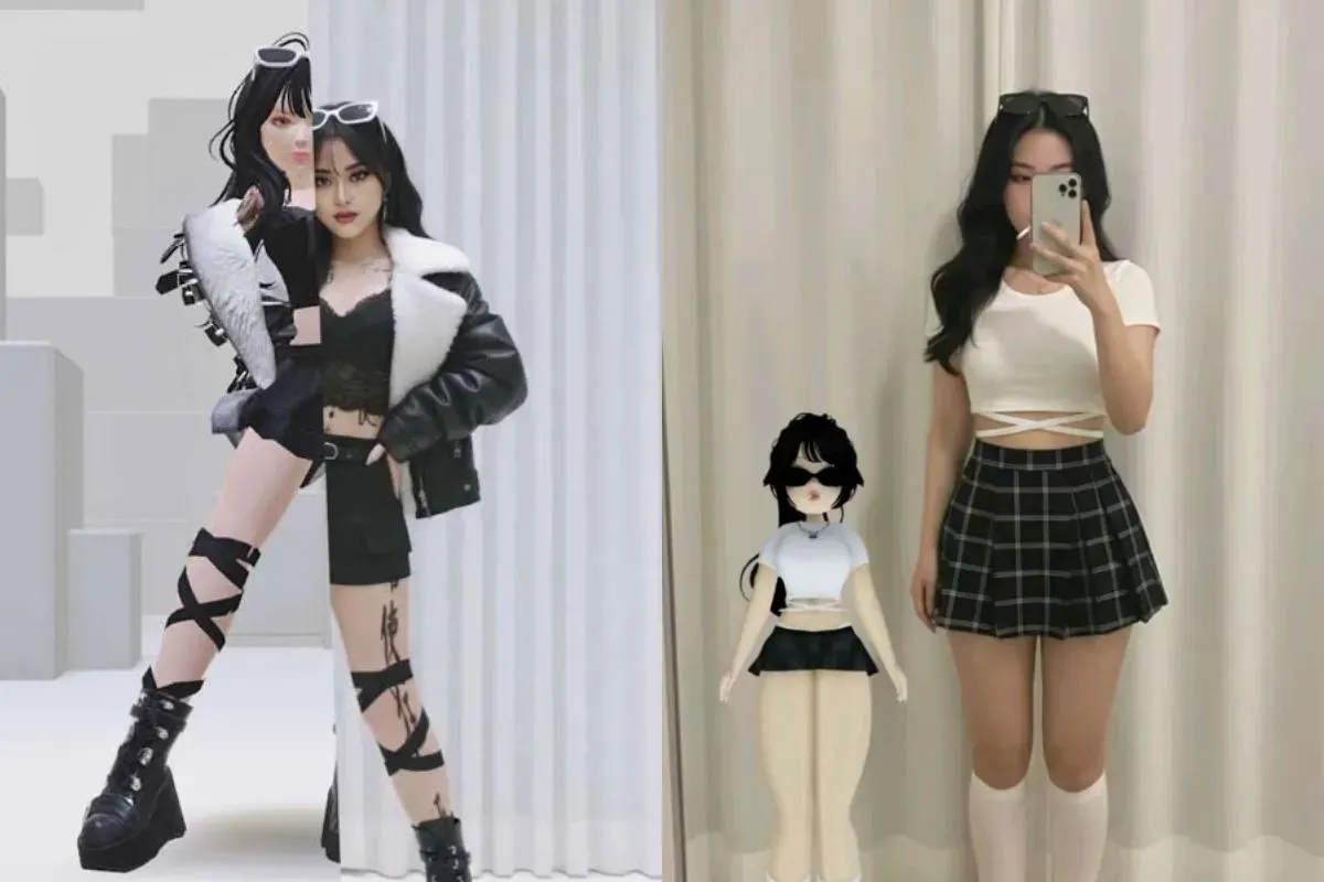 Contoh prompt Gemini AI edit foto mirip avatar Roblox. (Sumber: TikTok)