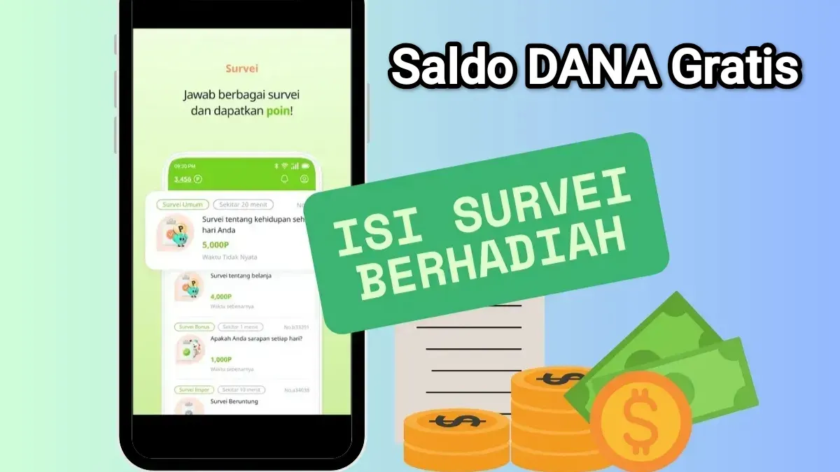 Ilustrasi - Isi survei untuk dapat saldo DANA Gratis. (Sumber: Poskota)