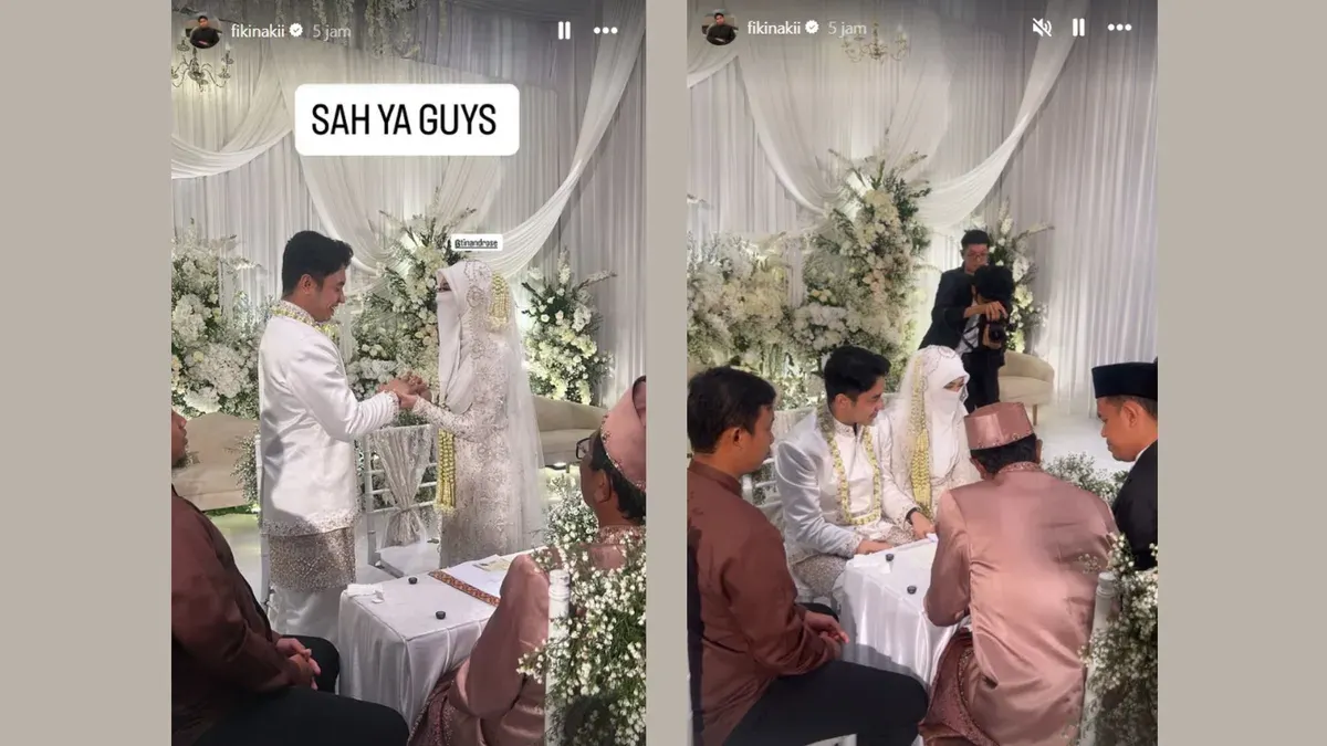 Fiki Naki resmi nikahi Tinandrose (Sumber: Instagram/@fikinakii)