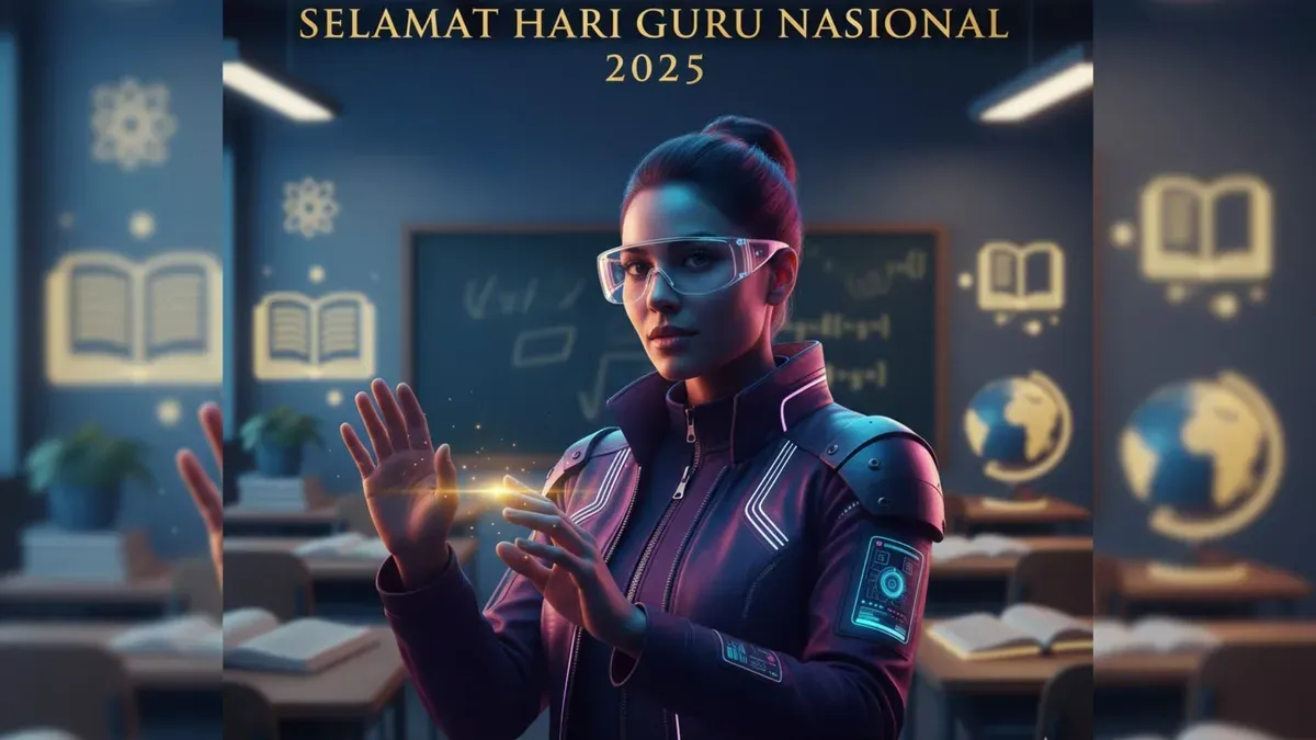 Prompt Gemini AI untuk hasilkan foto bertema Hari Guru Nasional 2025 (Sumber: Gemini AI)