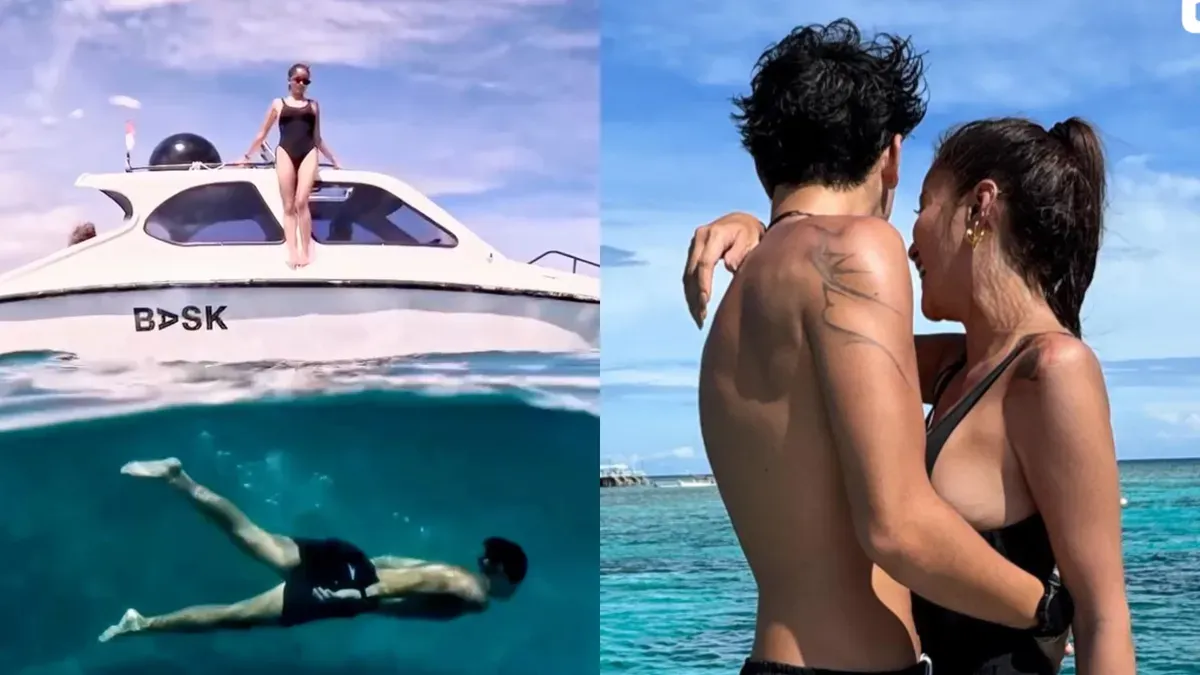 Momen Olla Ramlan bersama Tristan Molina saat liburan di Gili Meno. (Sumber: Instagram/@ollaramlan)