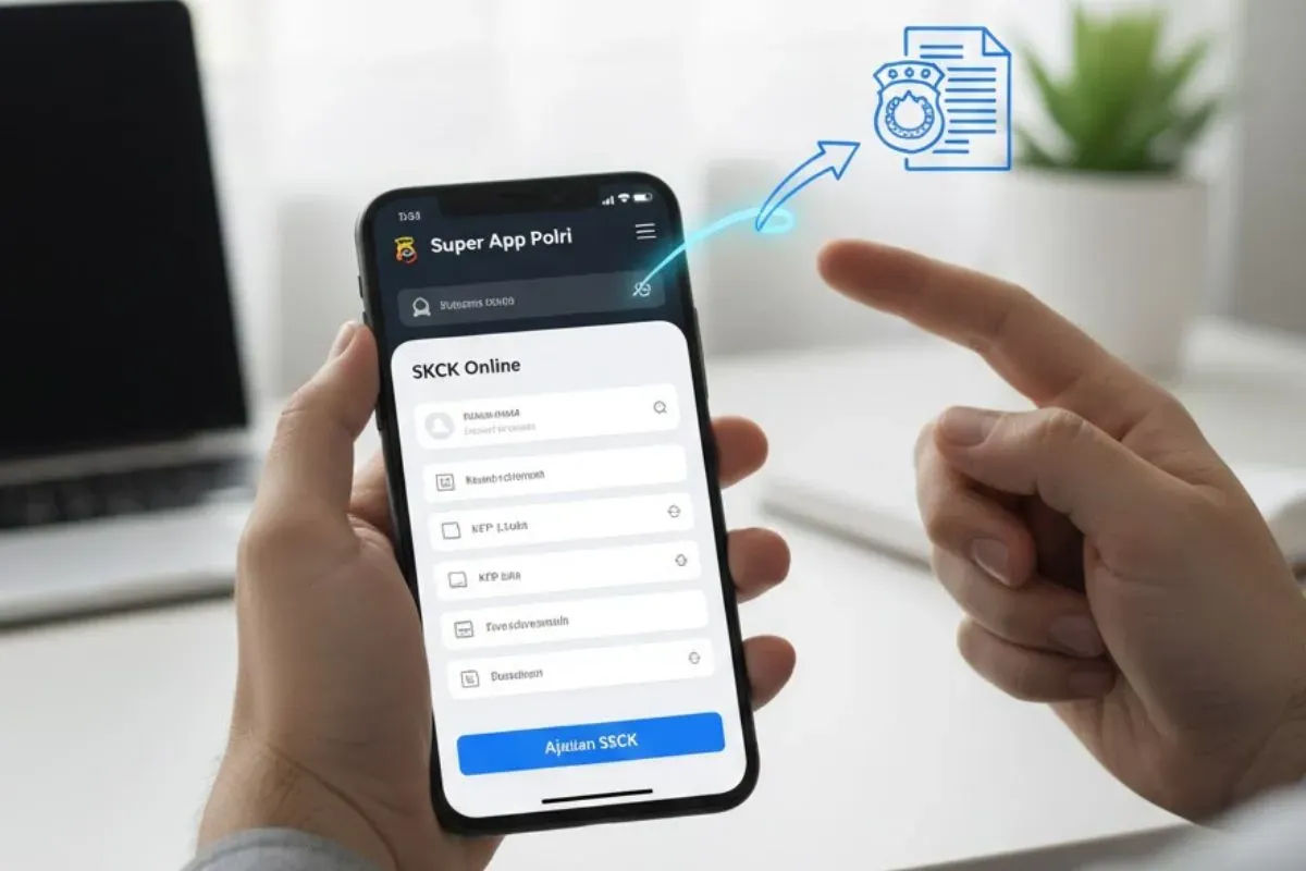 Begini cara pengajuan SKCK secara online lewat aplikasi. (Sumber: Gemini AI)