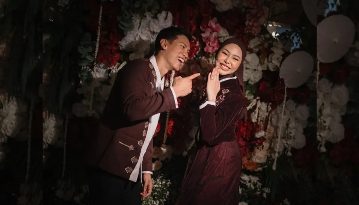 Momen bahagia Dara Arafah dan Rehan Mubarak yang resmi bertunangan. (Sumber: Instagram/@daraarafah, @rehanmubarak)