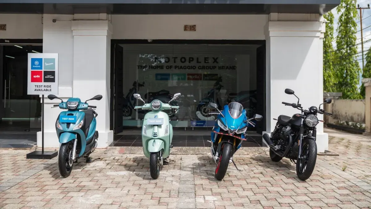 PT Piaggio Indonesia meresmikan dealer Motoplex di Pekanbaru. Merek tersebut menaungi empat brand motor. (Sumber: Dok. Piaggio)